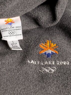 Vintage Salt Lake 2002 Winter Olympics Fleece Vest Gray Official Licensed Size L